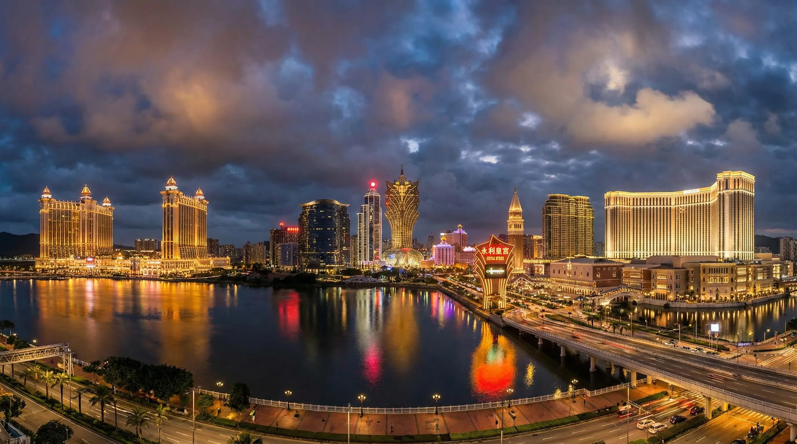 澳门新葡京赌场夜景